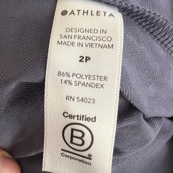 Athleta Blue Leopard Brooklyn Textured Jumpsuit Size 2P Casual Athleisure - Picture 4 of 7